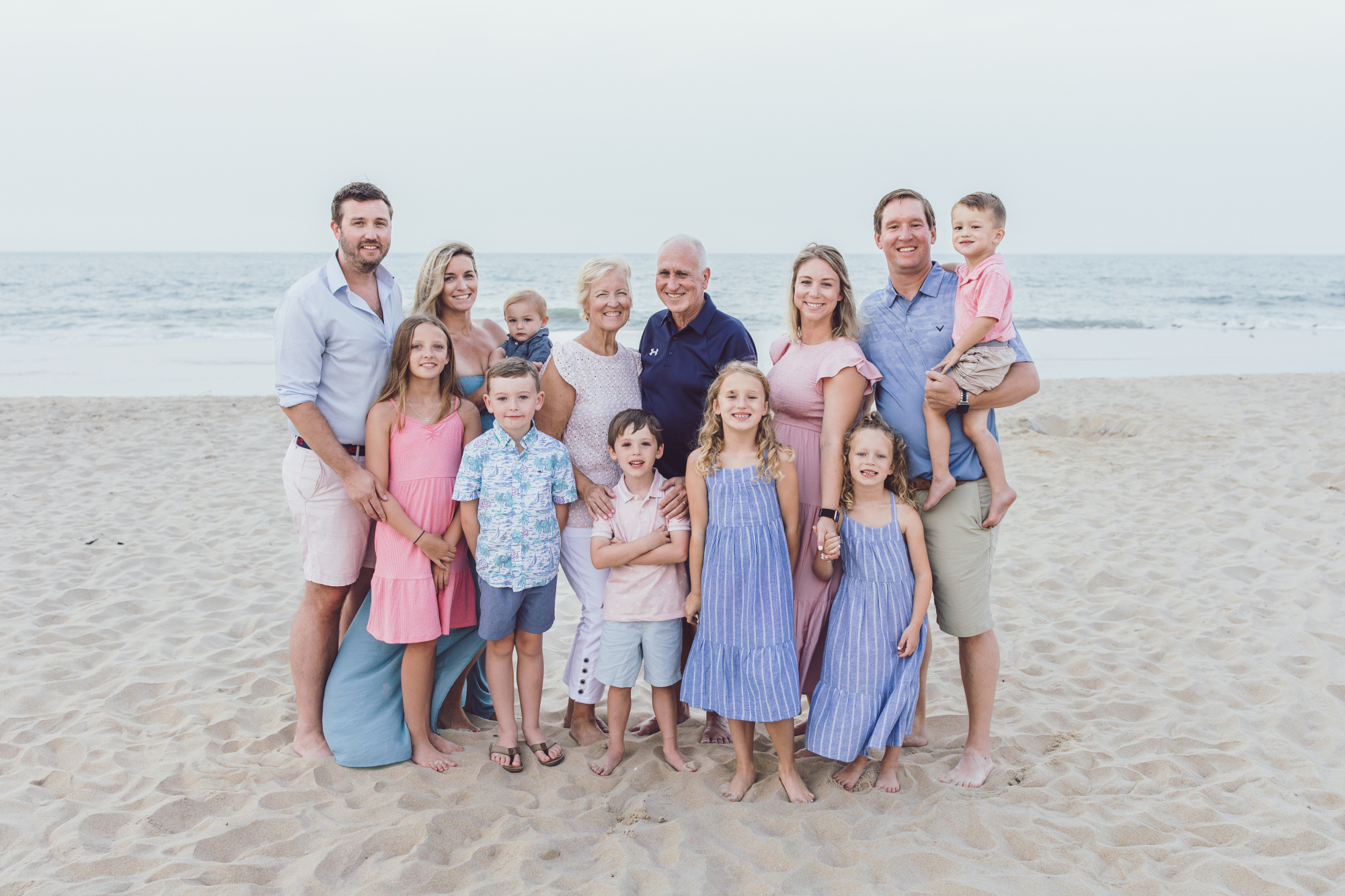 Family portrait during golden hour on Bethany Beach Delaware